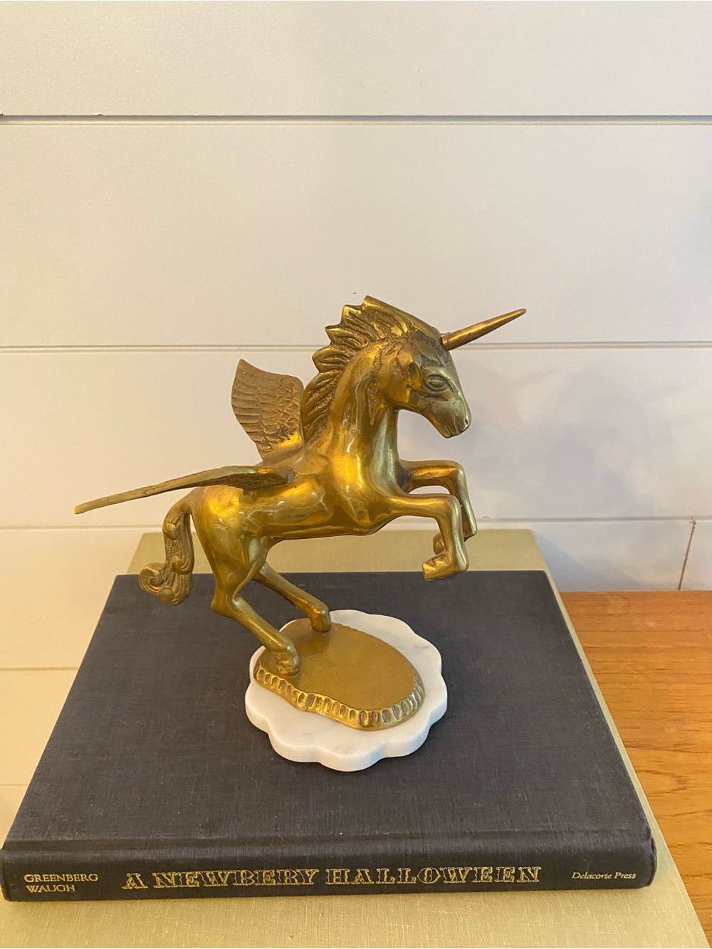 Vintage Solid Brass Winged Unicorn Pegasus Pegacorn Ethereal Mythical Creature